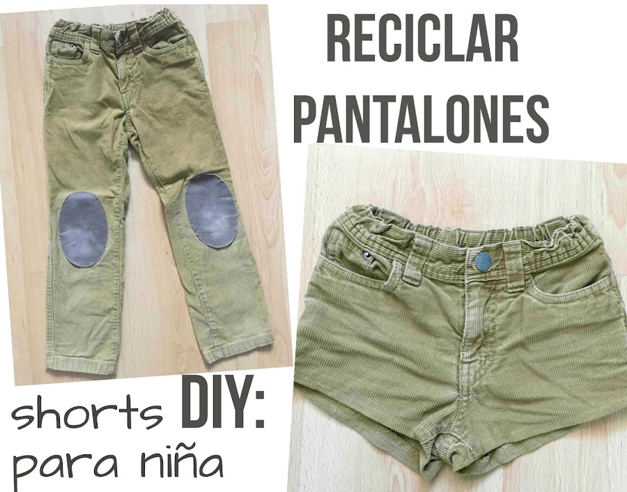 Shorts niña reciclando pantalones | Manualidades