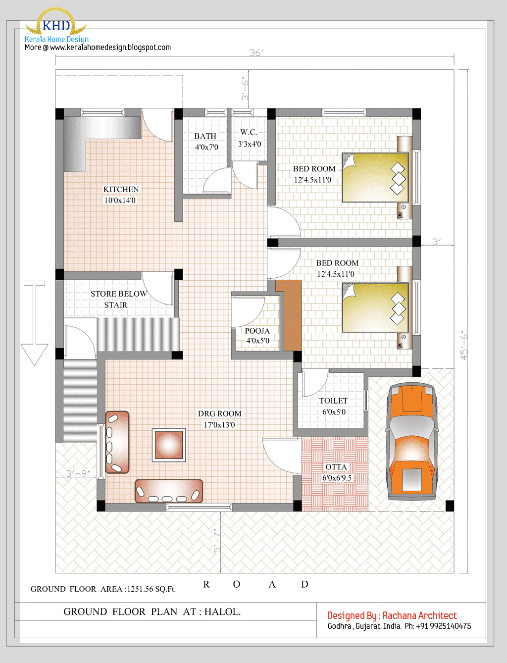 Duplex House Plan and Elevation 2349 Sq. Ft. Kerala