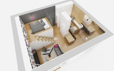 Open floor plans 3D floor very small house Open floor plans 3D floor very small house