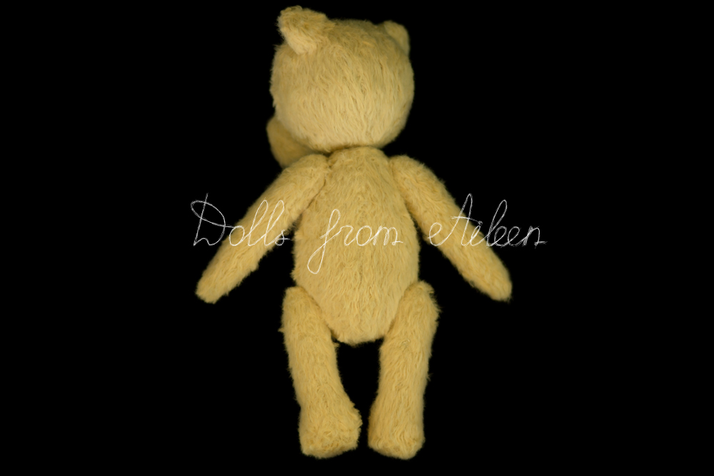 ooak artist teddy bear, view from behind