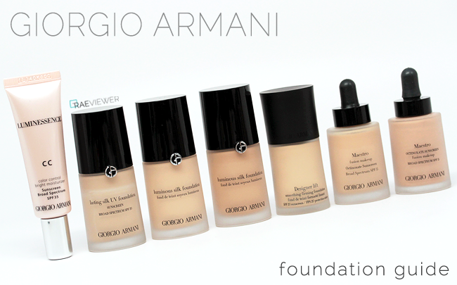the raeviewer - a premier blog for skin care and cosmetics from an  esthetician's point of view: Giorgio Armani Foundation Guide [Luminous,  Lasting, Maestro, Designer, Luminessence, Face Fabric] + Swatches