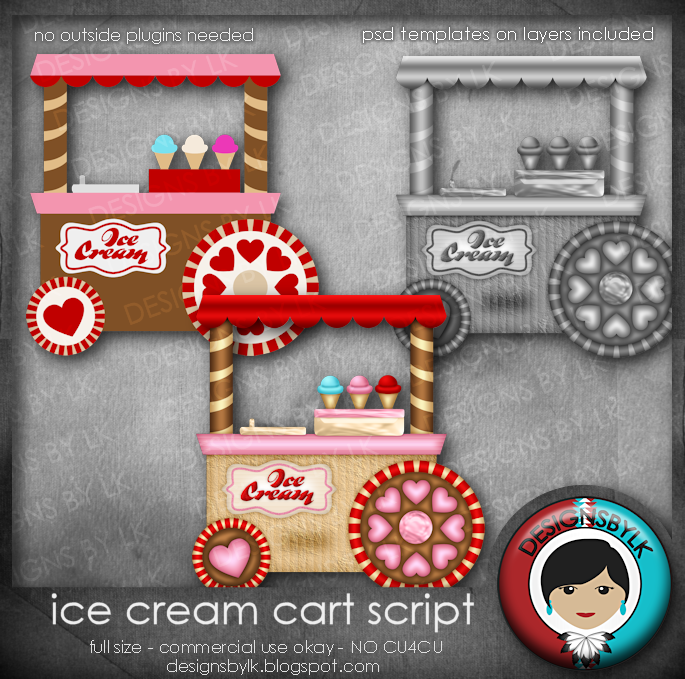 Designs by LK Ice Cream Cart Script & Template