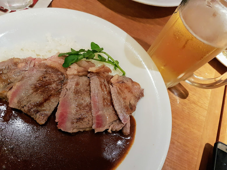 晚餐牛肉咖哩與啤酒