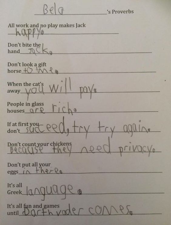 Funniest Kid Test Answers