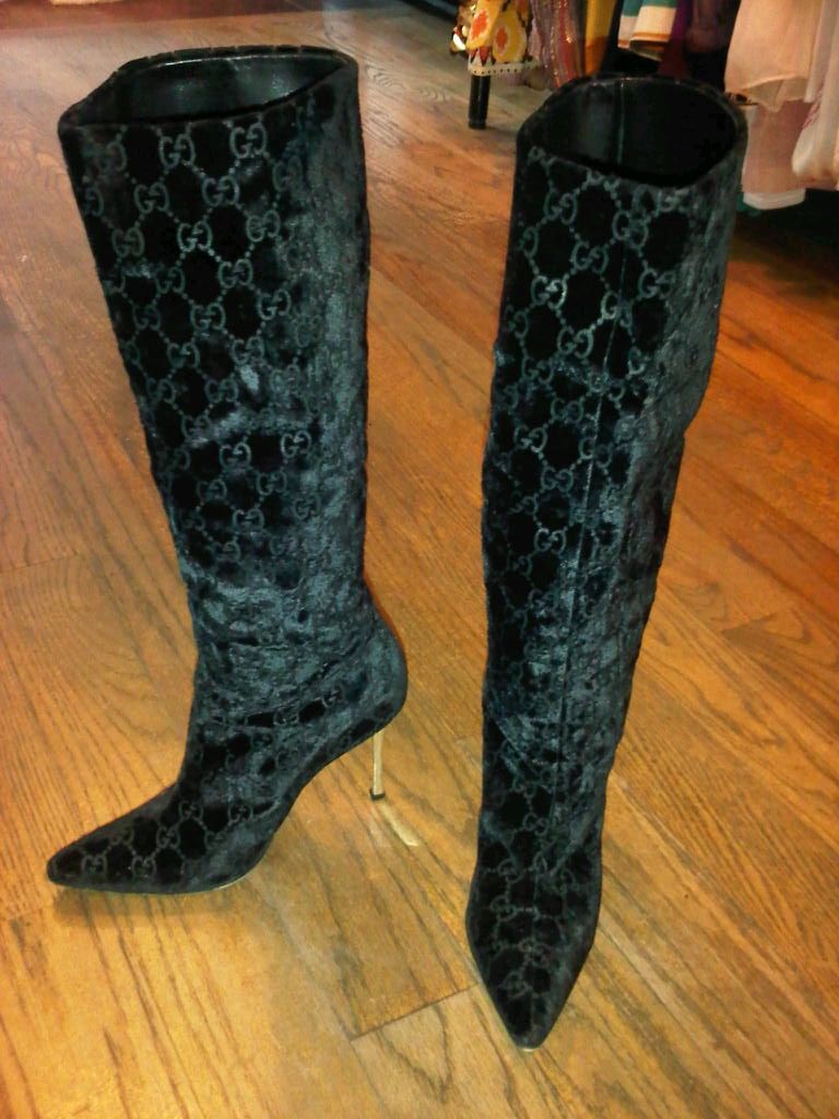 velvet gucci boots