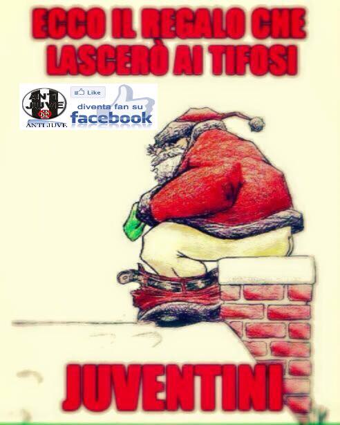 Diavolorossonero Babbo Natale Sul Tetto Dei Juventini