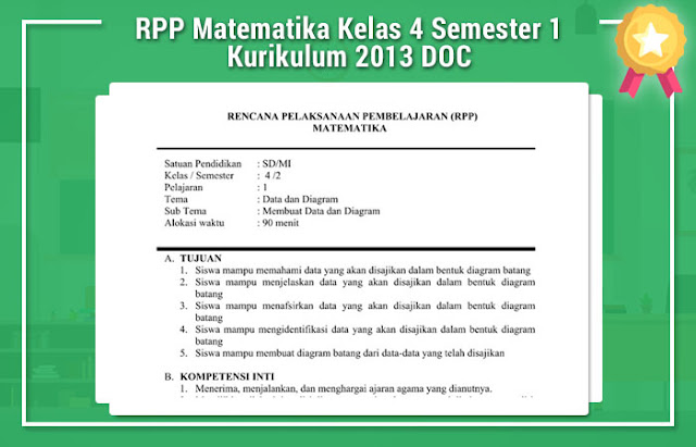 RPP Matematika Kelas 4 Semester 1 Kurikulum 2013 DOC RPP K13