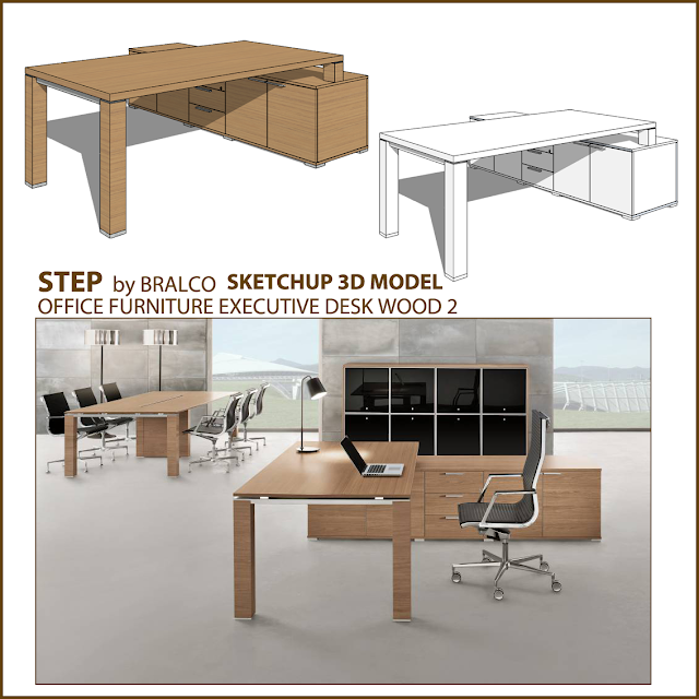 d model component division  forest executive desk Jet  FREE SKETCHUP 3D MODEL OFFICE FURNITURE 