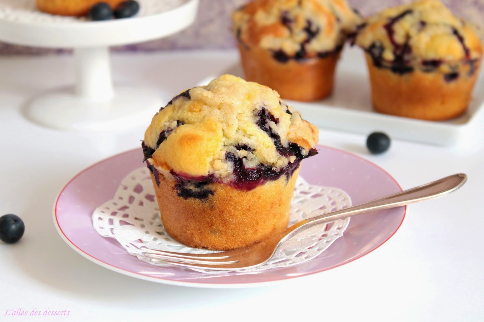 L'allée des desserts Muffins aux myrtilles ultra moelleux