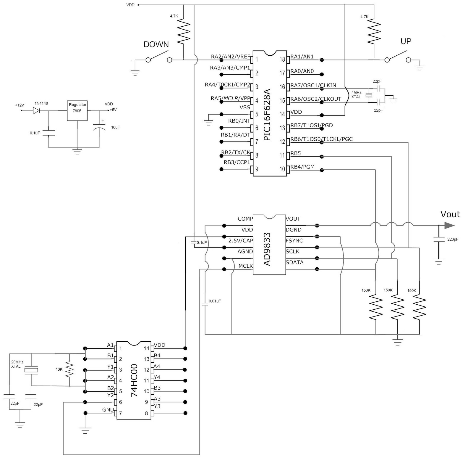 Ham Radio MIPL DDS Update Circuit Diagram