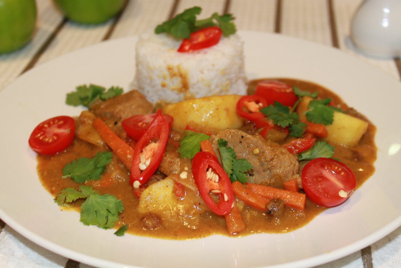 dinner with jack Curried Sausages and Apples