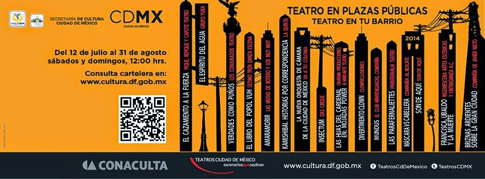 Festival "Teatro en Plazas Públicas, Teatro en tu barrio" durante Julio y Agosto 2014