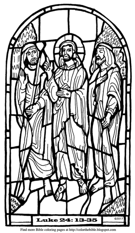 Color an important walk to Emmaus... | Color The Bible