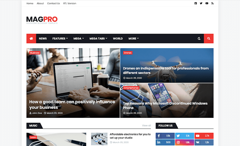 MagPro - News and Magazine Blogger Theme