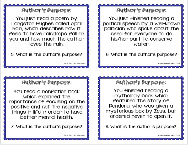 Activities for Author's Purpose - The Friendly Teacher