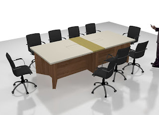 Meja Rapat Conference Table Dengan Koneksi Listrik dan LAN