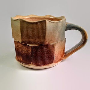 Ceramic mug, double facets by Future Relics Pottery