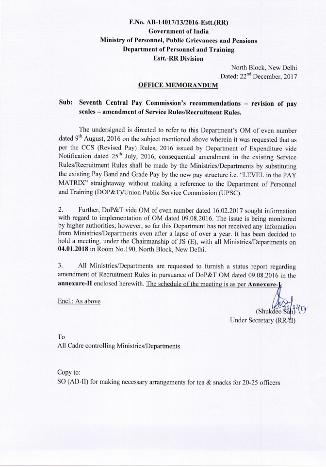 Seventh Central Pay Commission's revision of Pay