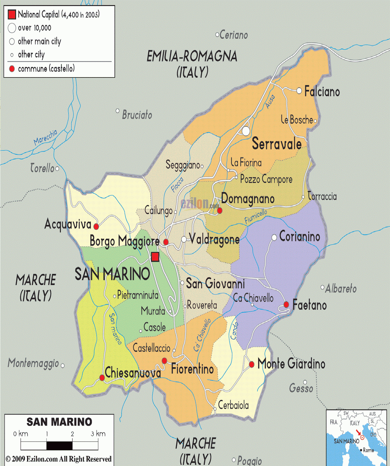 Где находится марино. Административное деление Сан Марино. Сан Марино географическое положение. Сан Марино на карте. Сан-Марино на карте Италии.