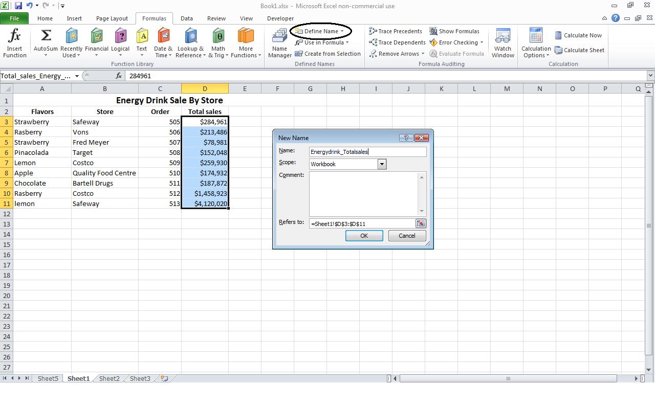Power of Excel Defining a Named Range