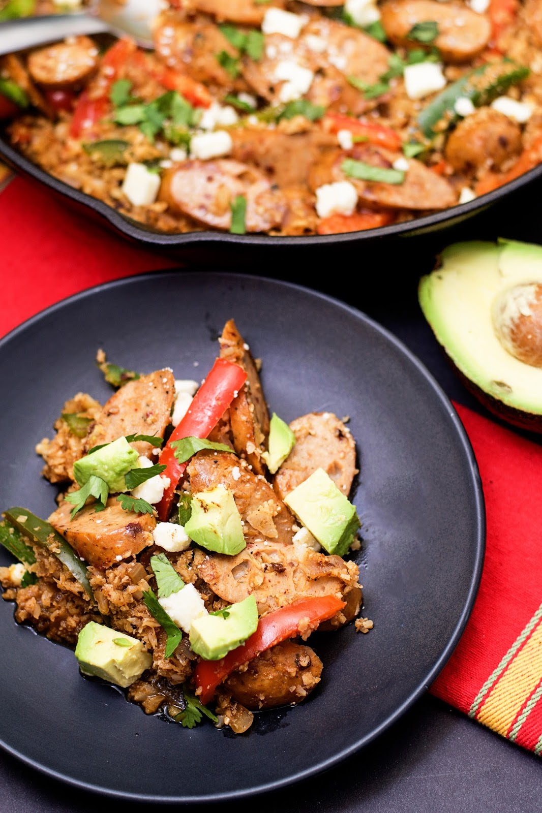 Chipotle Chicken Sausage Skillet with Cauliflower Rice The Kitchen Wife