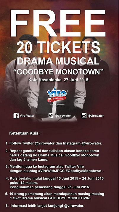 Free 20 Tickets Drama Musical Goodbye Monotown