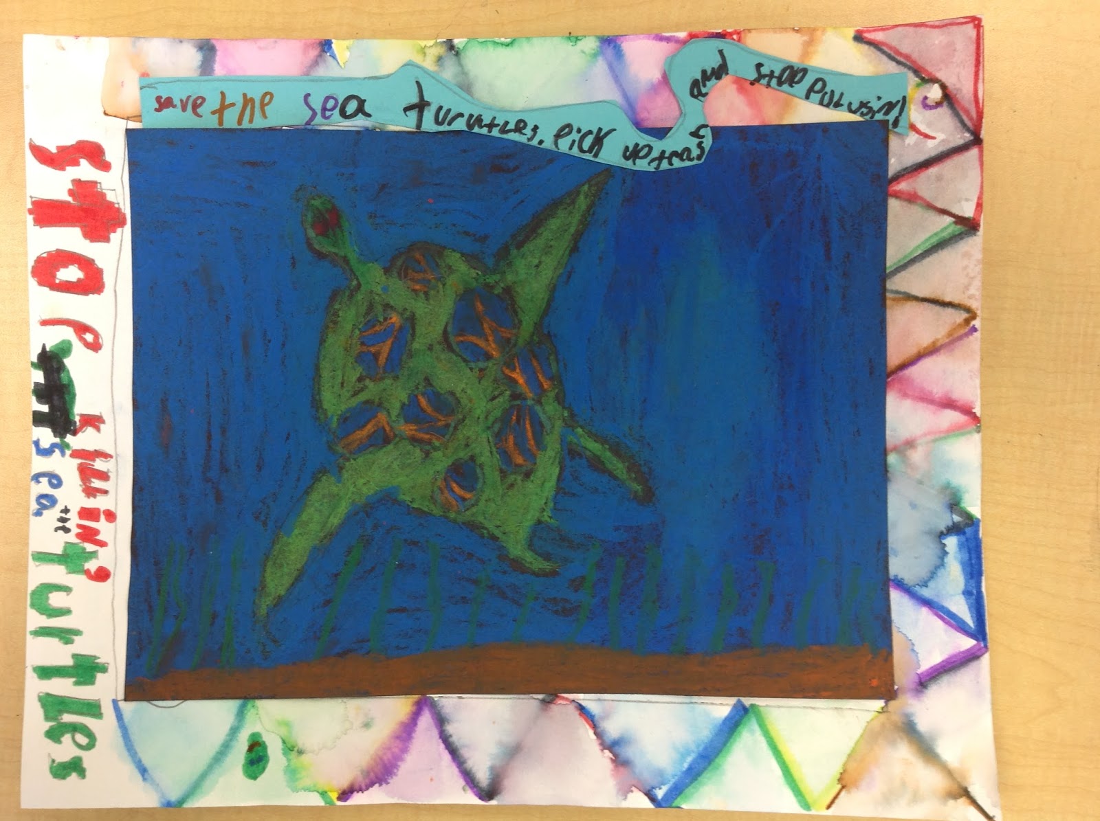 Save the Sea Turtle Campaign Second Grade Art Lesson