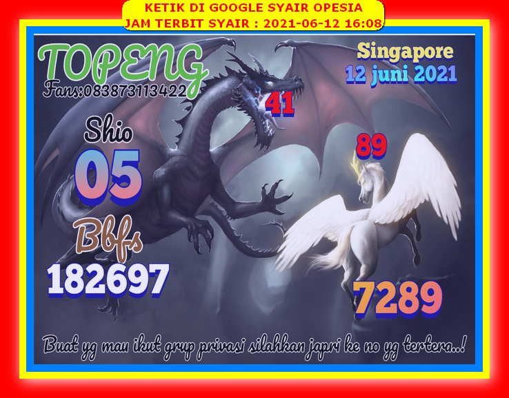 1 New Message Kode Syair Singapore 12 Juni 2021 Forum Syair Togel Hongkong Singapura Sydney