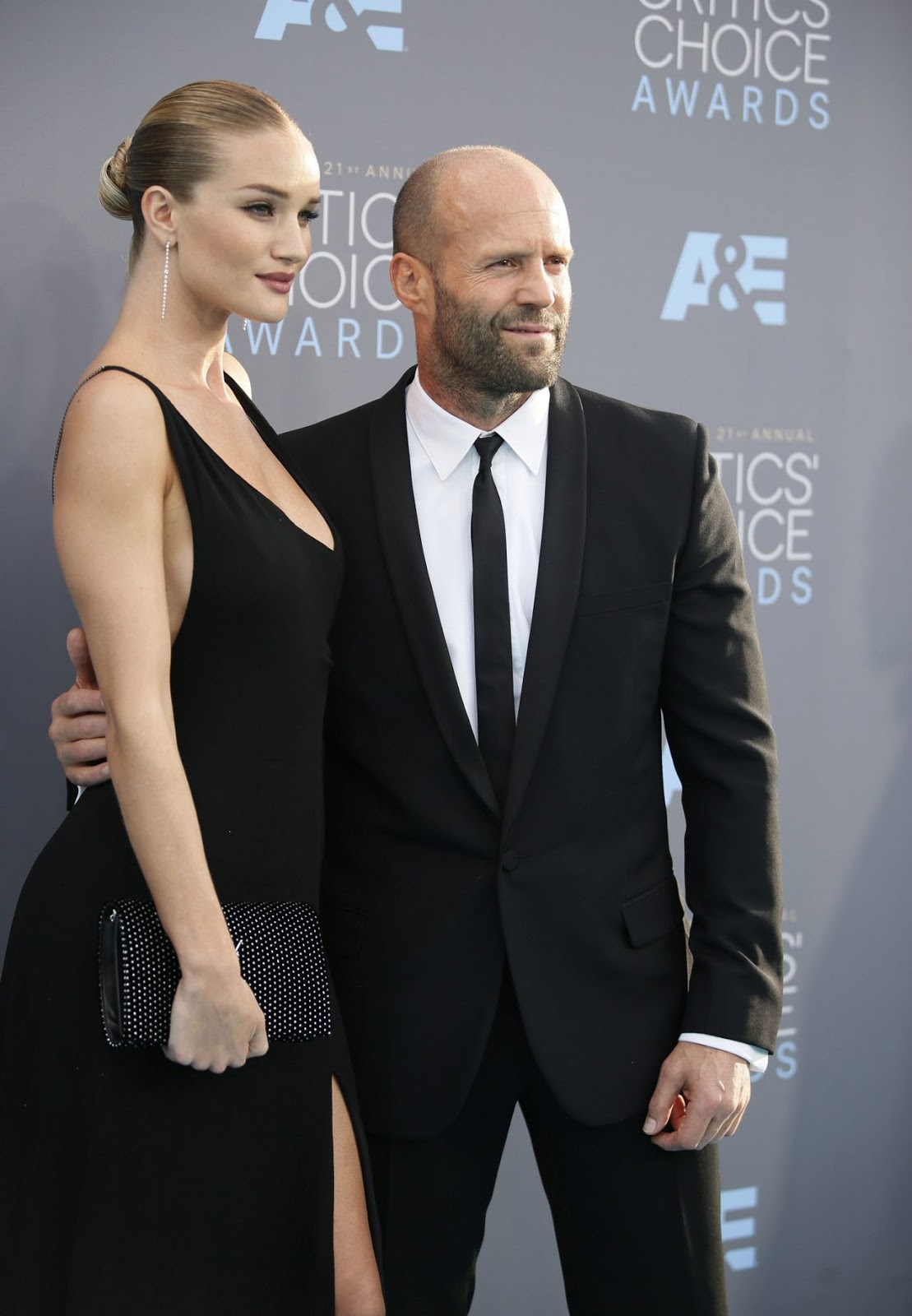 Jason Statham & Rosie Huntington at 2016 Critics Choice Awards - HD Photos