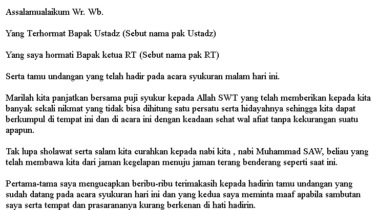 Contoh Kata Sambutan Acara Syukuran 7 Bulanan