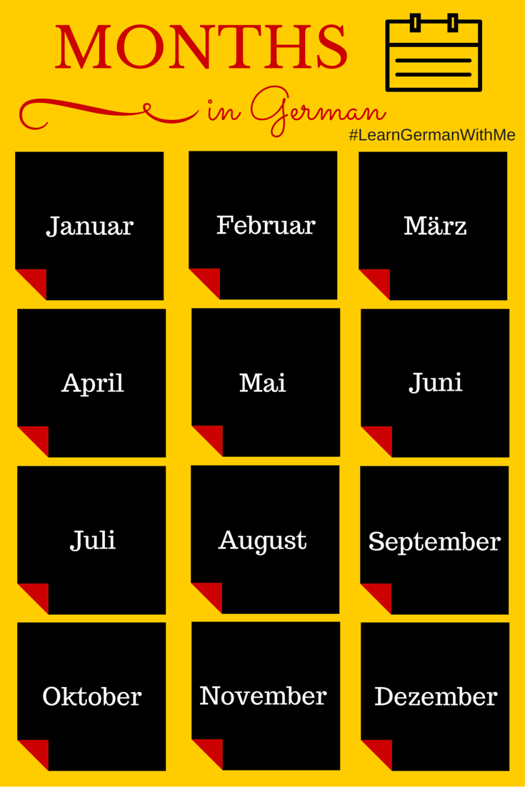 Learn German With Me: Months of the Year in German