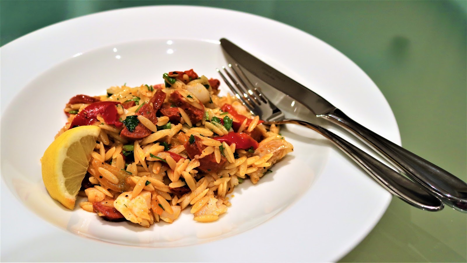 the Best Recipes Cod & Chorizo with Orzo