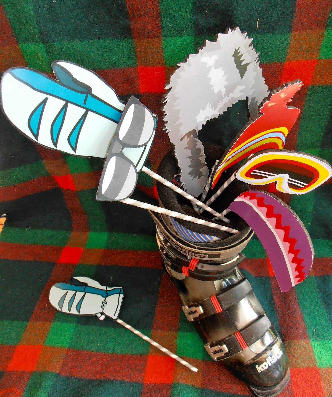 Giggleberry Creations! Skiing themed 40th birthday party Photo props!