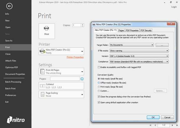 Cara Mengecilkan Ukuran File Pdf Dengan Nitro Pro Pdf Abahaju Com
