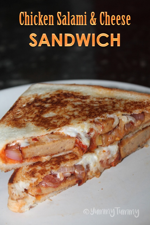 Chicken Salami & Cheese Sandwich Recipe Yummy Tummy