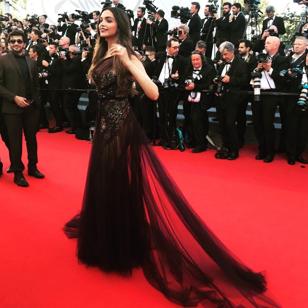 Deepika Padukone Looks Stunning in a Sheer Marchesa Gown At The Opening Ceremony Of 70th Cannes Film Festival 2017