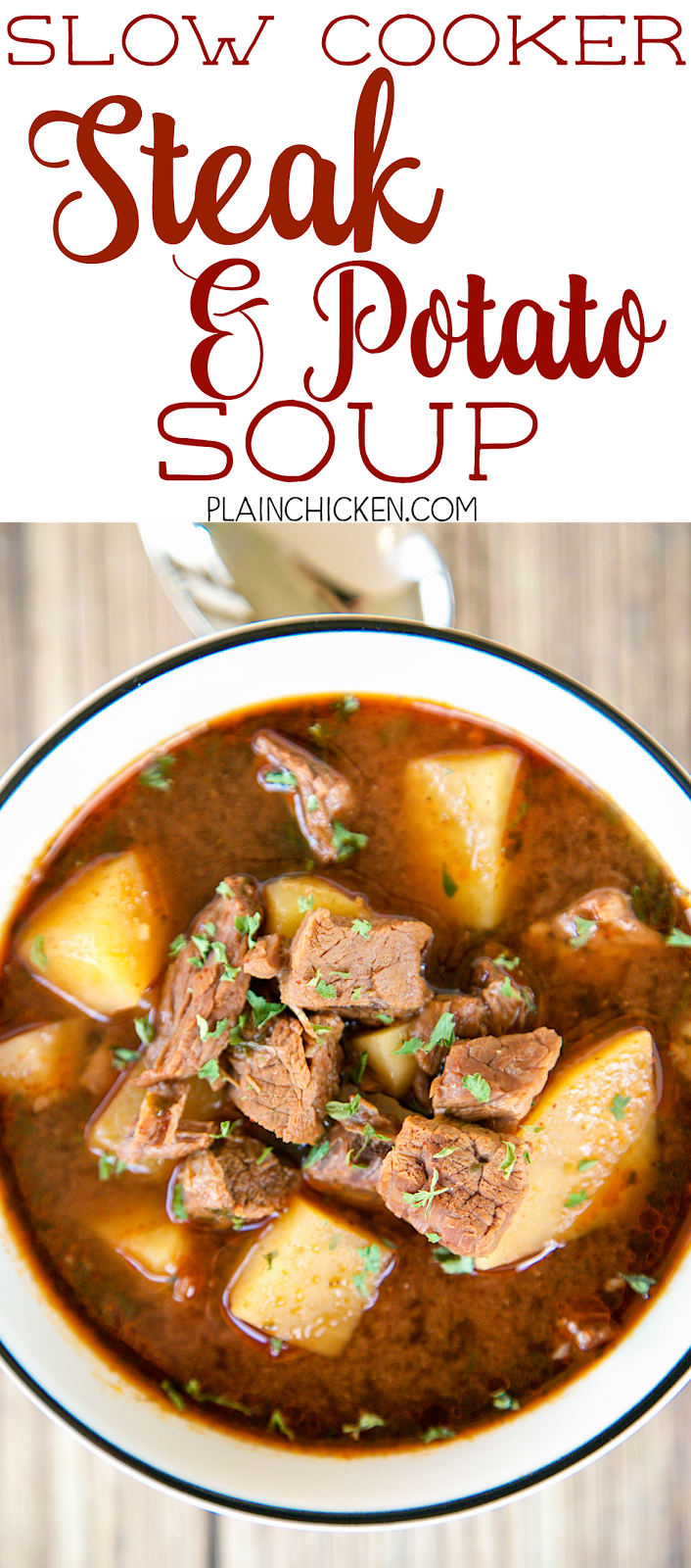 Slow Cooker Steak and Potato Soup Plain Chicken