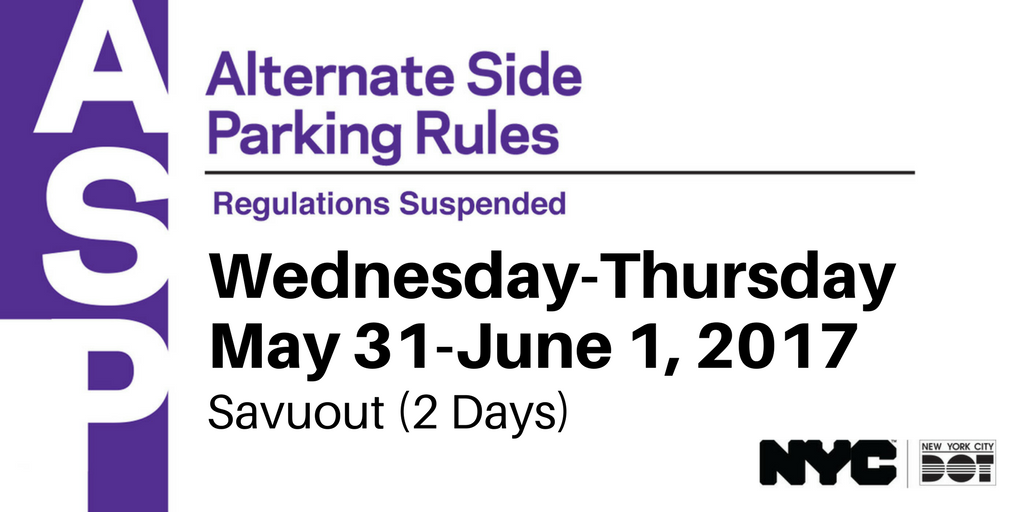 KARMABrooklyn Blog ALTERNATE SIDE PARKING SUSPENDED FOR SHAVUOT