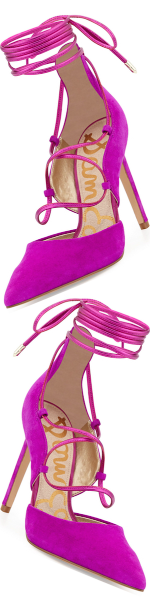 Sam Edelman Dayna Suede Lace-Up Pump, Fuchsia