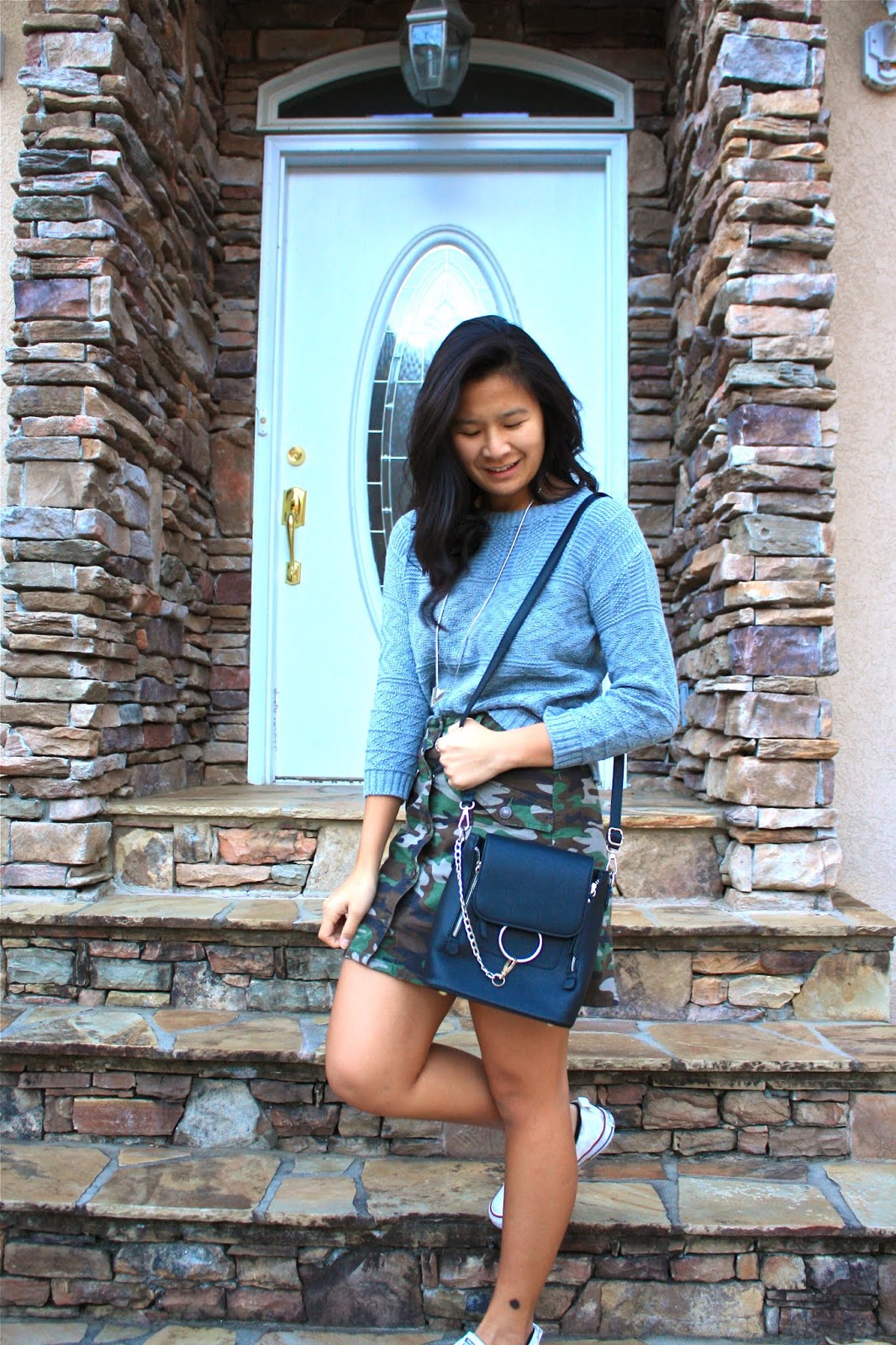 Styling 1 Camo Skirt 4 Ways The Daily Amy Camo Skirt Outfit Inspiration