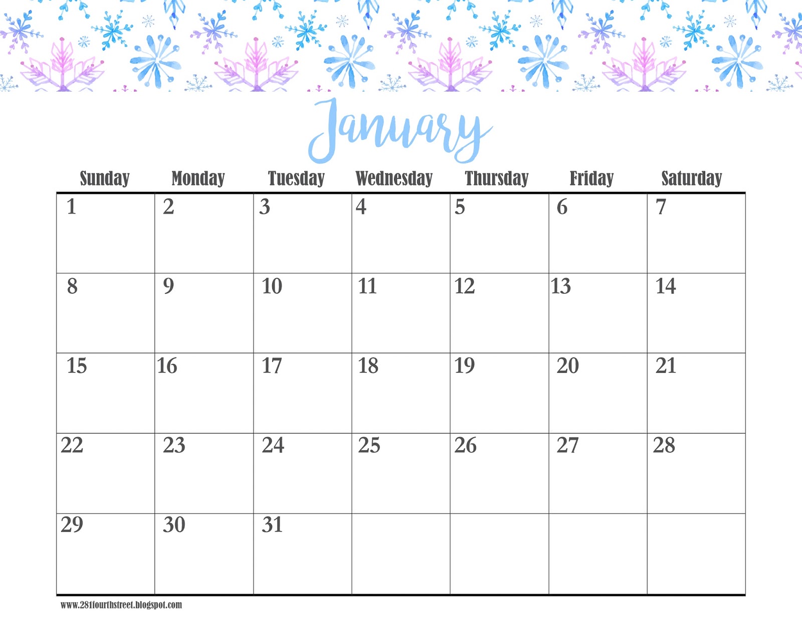 Календарь январь 2017