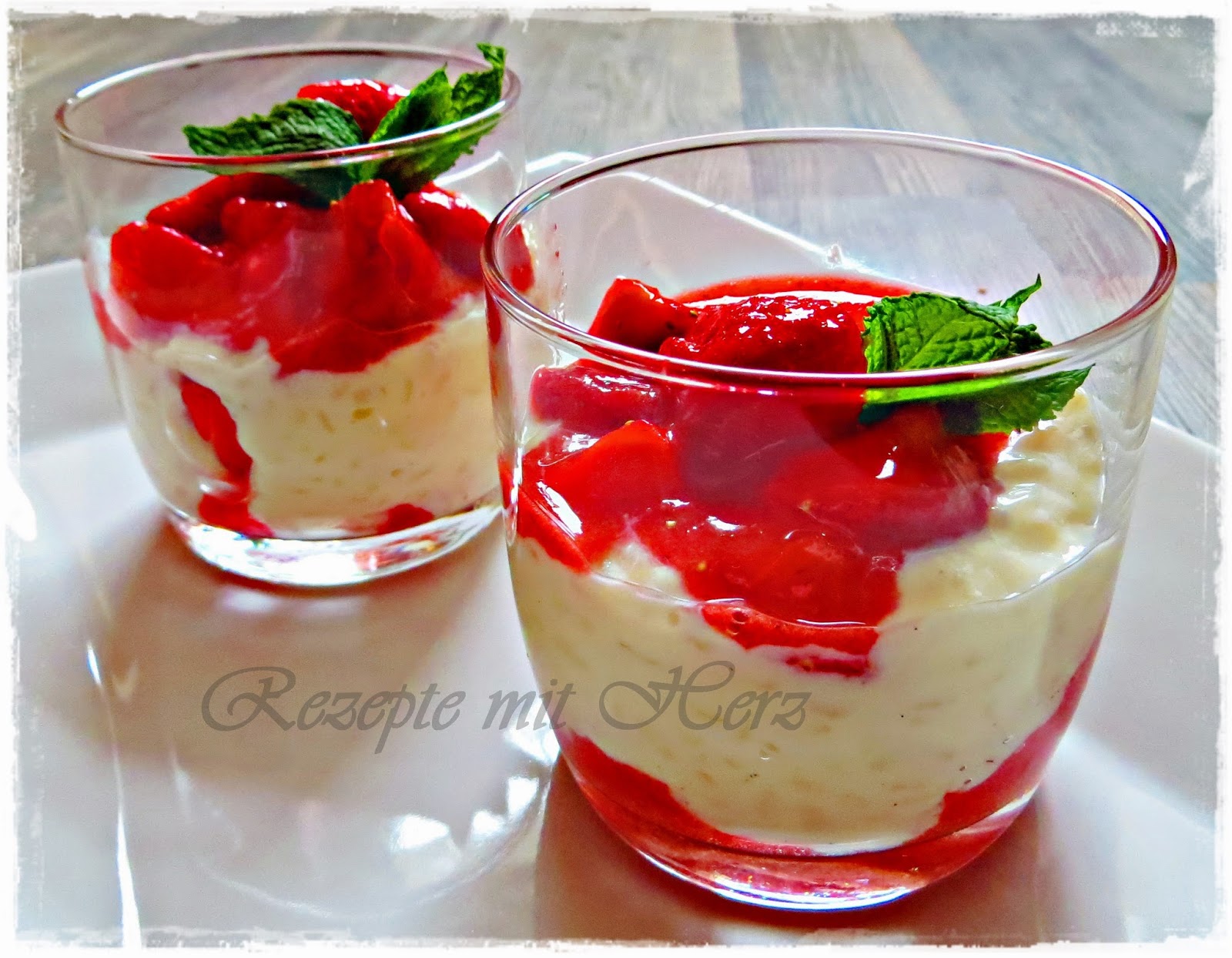 Rezepte mit Herz: Sahniger Milchreis mit Erdbeeren