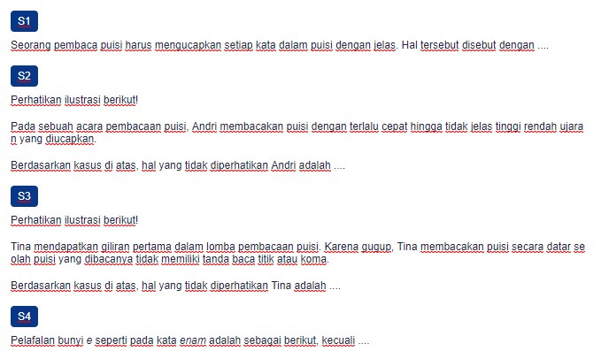 Contoh Soal Lafal Intonasi Dan Ekspresi Dalam Puisi