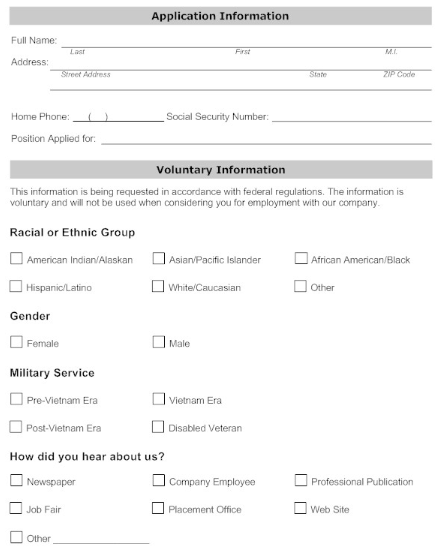Job Application Form Examples Malvorlage