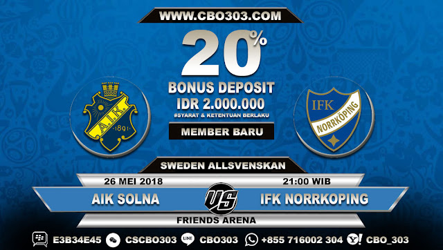  Prediksi Bola AIK Solna VS IFK Norrkoping 26 Mei 2018