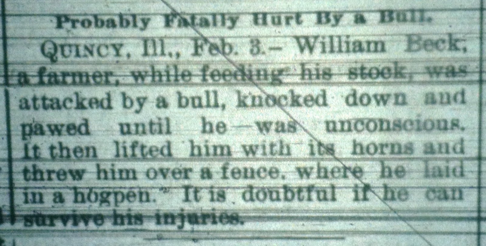 Indiana News From the Past: Obits from February 3, 1897