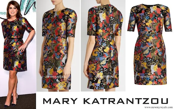Princess Eugenie wore MARY KATRANTZOU Mayfield short-sleeved jacquard dress