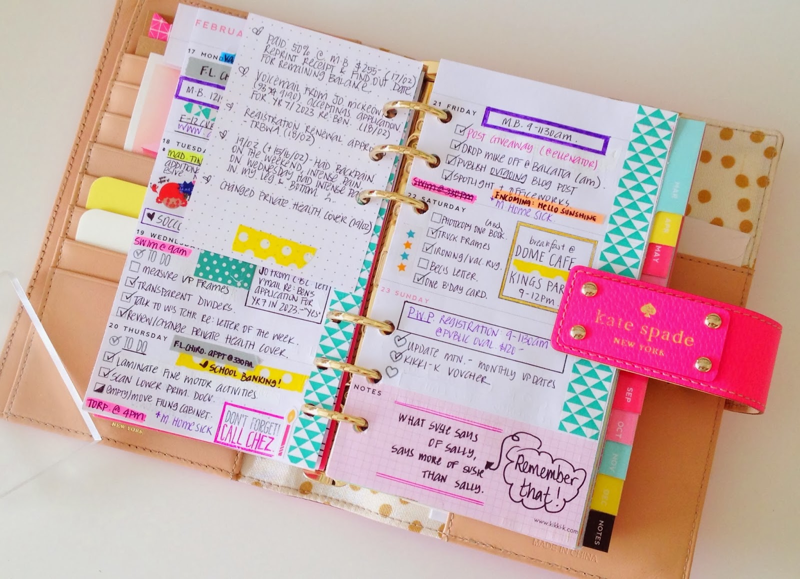moved into the kate spade wellesley agenda. it's such a fun planner ...