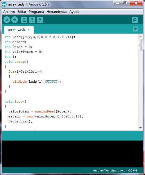 Arduprojects: Array de salidas Arduino