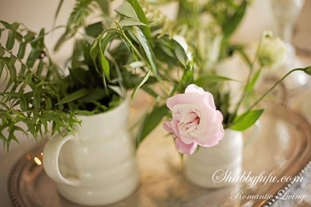Styling A Sideboard - Shabby Chic Style ferns and flowers